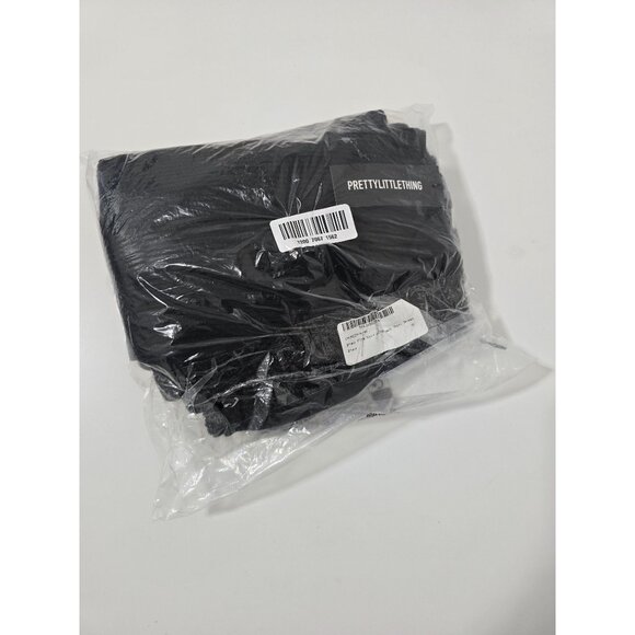 PrettyLittleThing Black Fine Knit Halterneck Maxi Dress In Black Size Medium - Picture 5 of 9